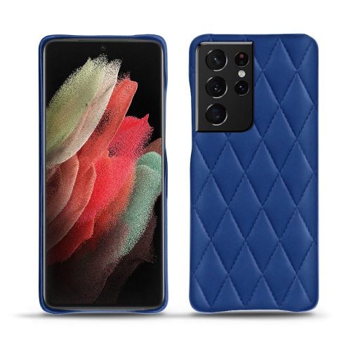 Samsung Galaxy S21 Ultra Premium Leder TascheBleu océan - Couture ( Nappa - Pantone #15458a) 