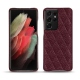 レザーケース Samsung Galaxy S21 Ultra - Lie de vin - Couture ( Pantone 5115C ) 
