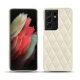 Coque cuir Samsung Galaxy S21 Ultra - Blanc escumo - Couture