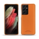 Samsung Galaxy S21 Ultra leather cover - Orange PU