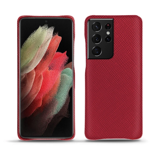 Samsung Galaxy S21 Ultra Premium Leather CaseRouge passion ( Pantone #a6192e ) 