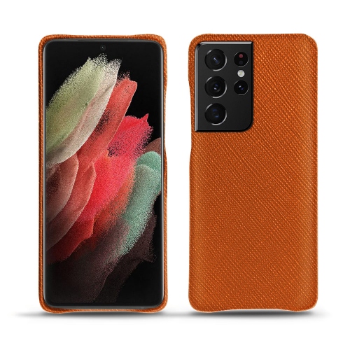 Coque cuir haut de gamme Samsung Galaxy S21 UltraOrange vibrant ( Pantone #e36b39 ) 