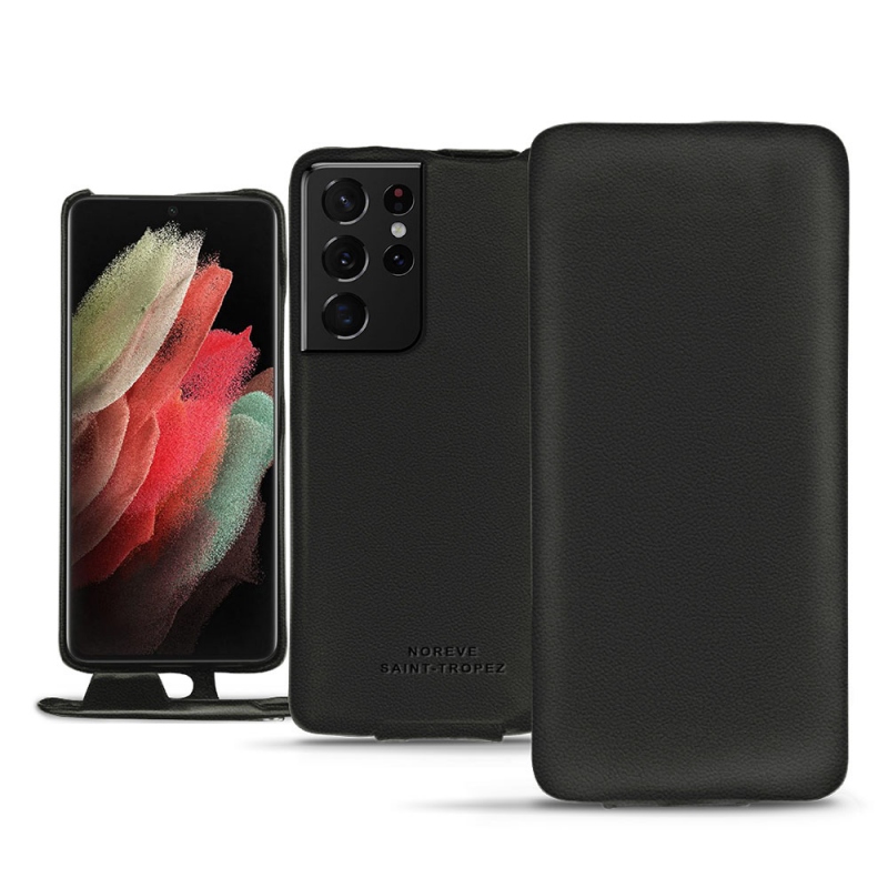 Housse cuir Samsung Galaxy S21 Ultra - Noir PU
