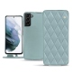 Housse cuir Samsung Galaxy S21+ - Bleu ciel - Couture ( Nappa - Pantone 277C ) 