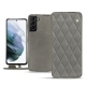 Samsung Galaxy S21+ leather case - Acier vintage - Couture