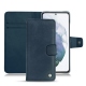가죽 커버 Samsung Galaxy S21+ - Jean vintage ( Roughtcut - Pantone 285U  ) 