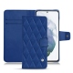 Funda de piel Samsung Galaxy S21+ - Bleu océan - Couture ( Nappa - Pantone 293C ) 