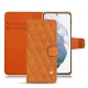 Housse cuir Samsung Galaxy S21+ - Mandarine vintage - Couture