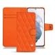 Capa em pele Samsung Galaxy S21+ - Orange fluo - Couture