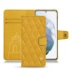 가죽 커버 Samsung Galaxy S21+ - Jaune soulèu - Couture