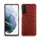 Custodia in pelle Samsung Galaxy S21+ - Autruche ciliegia