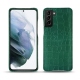 Coque cuir Samsung Galaxy S21+ - Crocodile pino