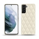 Samsung Galaxy S21+ leather cover - Blanc - Couture ( Bologna - White ) 