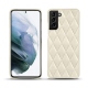 Samsung Galaxy S21+ leather cover - Blanc escumo - Couture