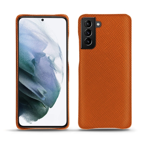  Samsung Galaxy S21+를위한 프리미엄 가죽 커버Orange vibrant ( Pantone #e36b39 ) 