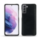 Samsung Galaxy S21 leather cover - Dark vintage ( Roughtcut - Black#5256 ) 