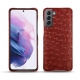 Custodia in pelle Samsung Galaxy S21 - Autruche ciliegia