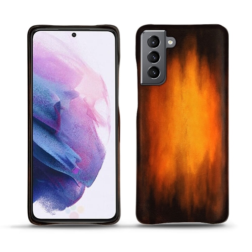 Hochwertige Ledertasche für Samsung Galaxy S21Fauve Patine