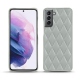 レザーケース Samsung Galaxy S21 - Gris - Couture ( Nappa - Pantone W428C ) 