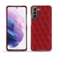 Samsung Galaxy S21 leather cover - Rouge - Couture ( Nappa - Pantone 199C ) 