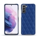 レザーケース Samsung Galaxy S21 - Bleu océan - Couture ( Nappa - Pantone 293C ) 