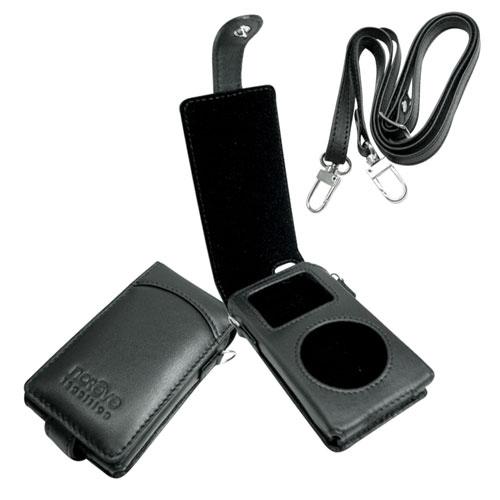 Apple iPod Photo 30 Go用ストラップ付ケース - レザー製