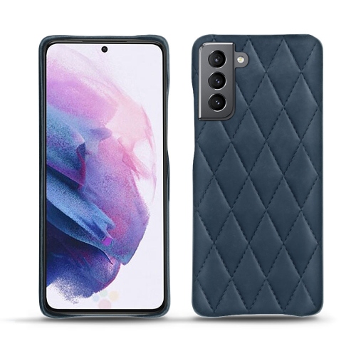 Premium leather shell for Samsung Galaxy S21Jean vintage - Couture ( Pantone #2f414f  ) 