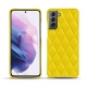 Coque cuir Samsung Galaxy S21 - Jaune fluo - Couture