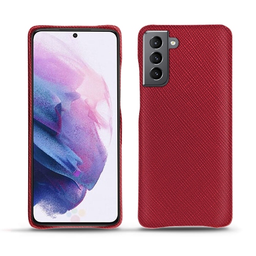 Hochwertige Ledertasche für Samsung Galaxy S21Rouge passion ( Pantone #a6192e ) 
