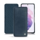 Samsung Galaxy S21 leather case - Jean vintage ( Roughtcut - Pantone 285U  ) 