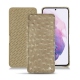 Samsung Galaxy S21 leather case - Autruche desert