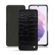 Housse cuir Samsung Galaxy S21 - Crocodile nero