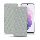 レザーケース Samsung Galaxy S21 - Gris - Couture ( Nappa - Pantone W428C ) 