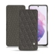 Lederschutzhülle Samsung Galaxy S21 - Anthracite - Couture ( Pantone 424C ) 