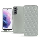 レザーケース Samsung Galaxy S21 - Gris - Couture ( Nappa - Pantone W428C ) 