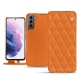 Lederschutzhülle Samsung Galaxy S21 - Orange - Couture ( Nappa - Pantone 1495U ) 