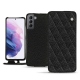 Samsung Galaxy S21 leather case - Ebène - Couture ( Sleek P C12 - Black ) 