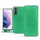 Samsung Galaxy S21 leather case - Menthe vintage ( Pantone 562C ) 