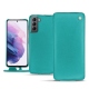 Samsung Galaxy S21 leather case - Bleu fluo