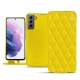 Custodia in pelle Samsung Galaxy S21 - Jaune fluo - Couture