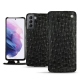 Custodia in pelle Samsung Galaxy S21 - Autruche nero