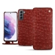 Samsung Galaxy S21 leather case - Autruche ciliegia