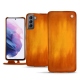Samsung Galaxy S21 leather case - Orange Patine