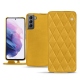 Lederschutzhülle Samsung Galaxy S21 - Jaune soulèu - Couture