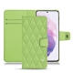 Housse cuir Samsung Galaxy S21 - Vert olive - Couture ( Nappa - Pantone 578U ) 