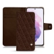 Samsung Galaxy S21 leather case - Châtaigne - Couture ( Pantone 476C ) 