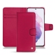 Samsung Galaxy S21 leather case - Rose fluo