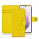 Custodia in pelle Samsung Galaxy S21 - Jaune fluo - Couture