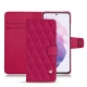 Housse cuir Samsung Galaxy S21 - Rose fluo - Couture