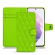 Samsung Galaxy S21 leather case - Vert fluo - Couture